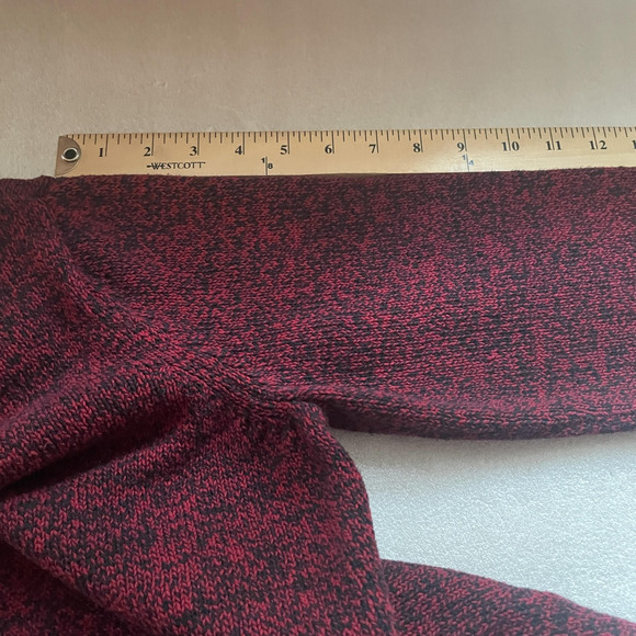 Vtg Y2K Lauren Ralph Lauren Sweater Women XL Red Black Cowl Neck Marled Pullover - Picture 7 of 14